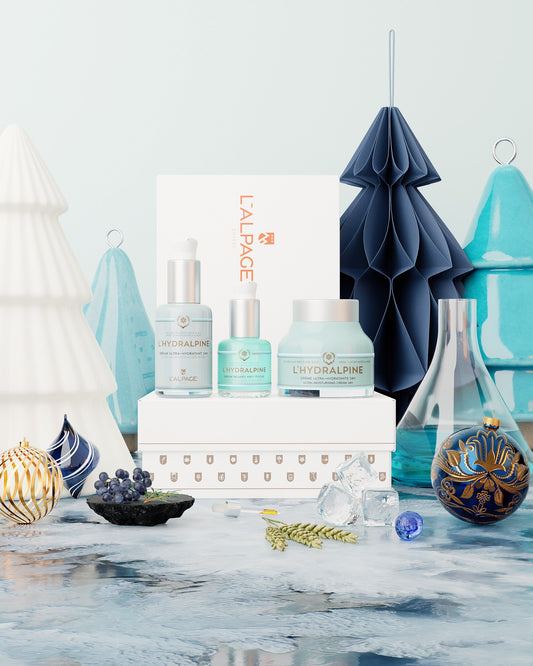 Set ou Coffret Cadeau Crème Visage Hydratante 24h + Sérum Visage Hydratante 24h + Serum Regard Anti-Poche L'HYDRALPINE