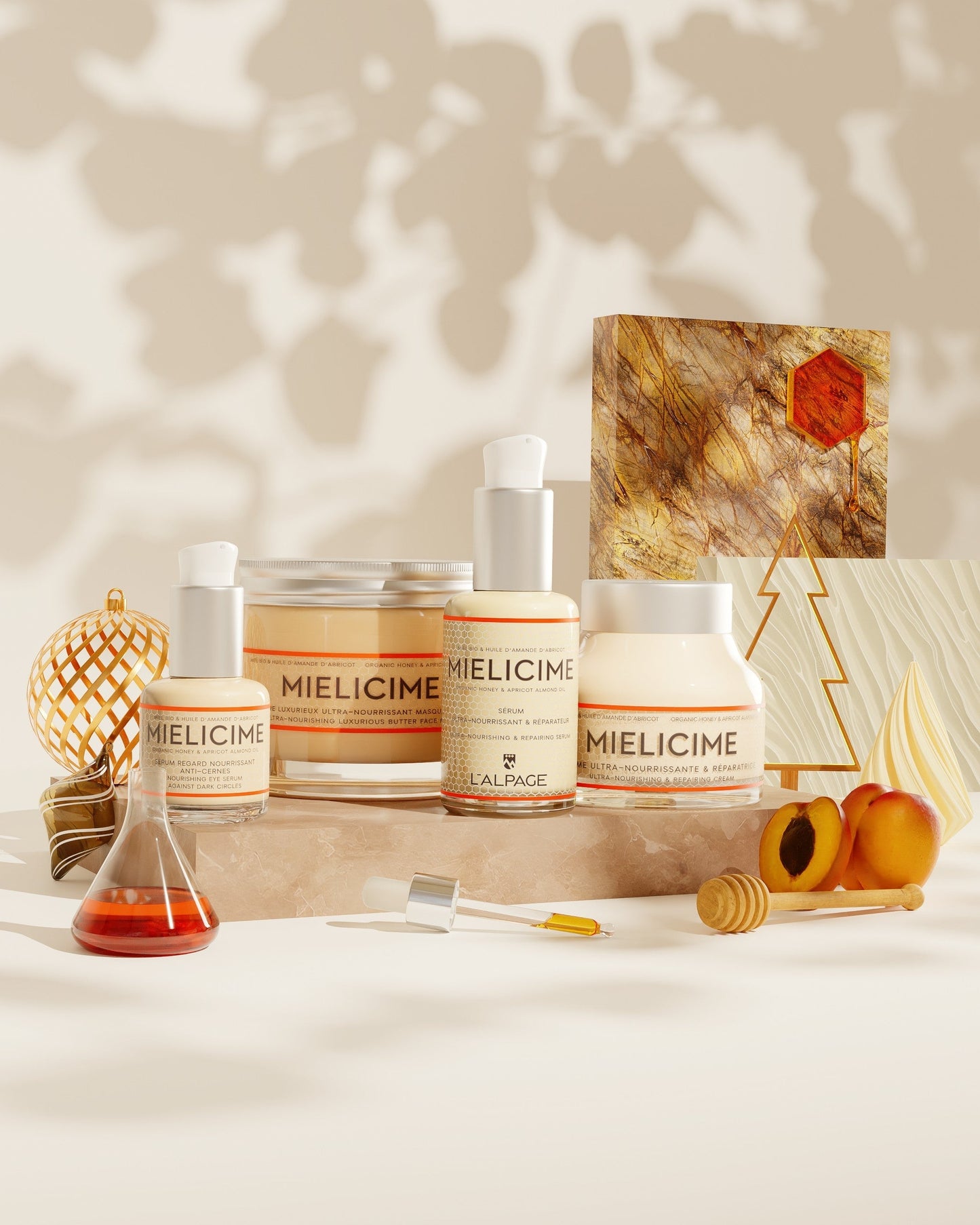 Set ou Coffret Cadeau Ultimate Quatro Crème Ultra-Nourrissante + Sérum Ultra-Nourrissant + Sérum Regard Anti-Cernes + Beurre Luxurieux Ultra-Nourrissant Masque Visage Mielicime