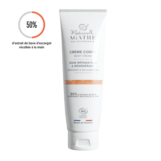 Crème corps à la bave d'escargot bio - réparatrice & régénérante - 200 ml - Mademoiselle Agathe