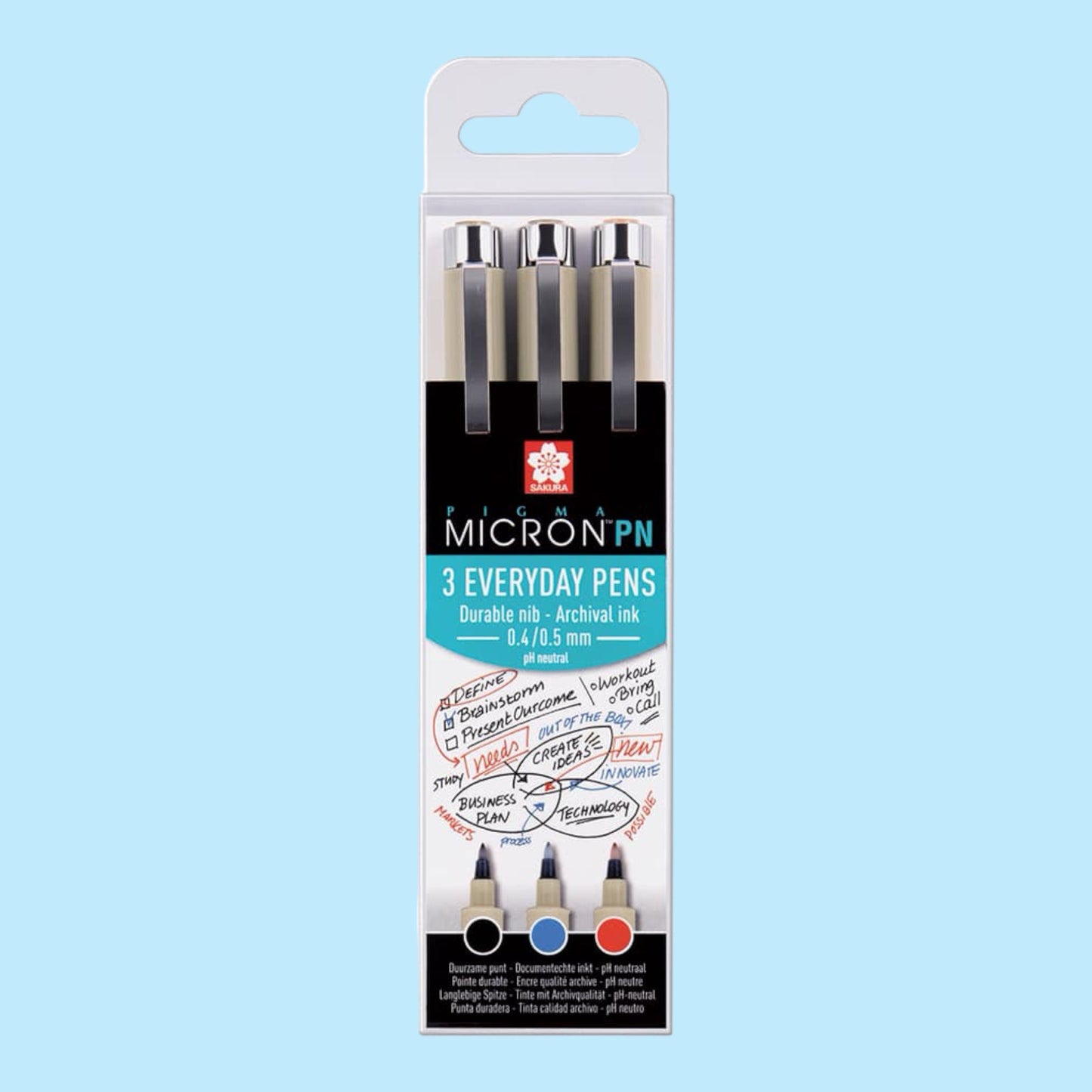 Sakura Pigma Micron PN Fineliner Set, 3 Stück