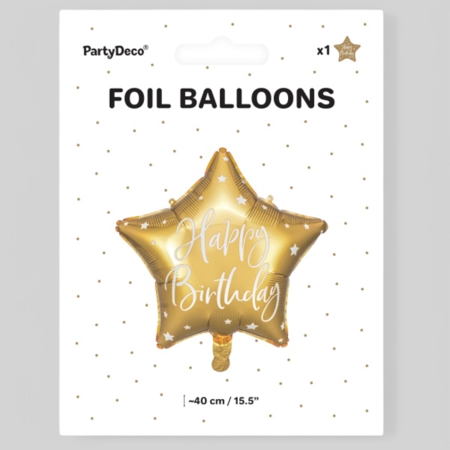 Folienballon Stern Happy Birthday gold 40cm