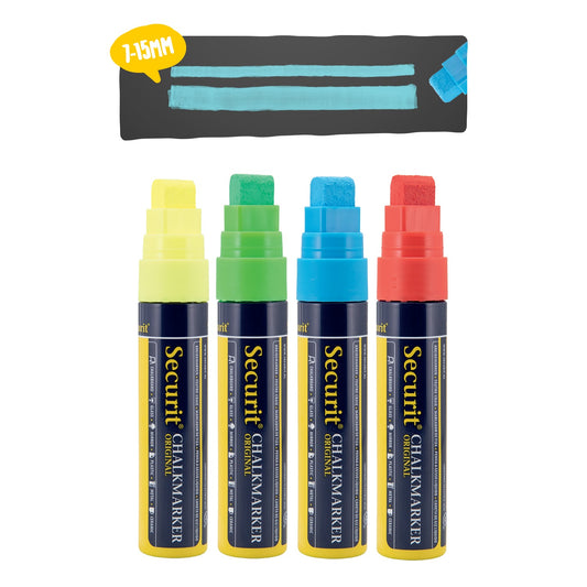 Securit® Kreidemarker, 7-15mm, 4er-Set, Farbig