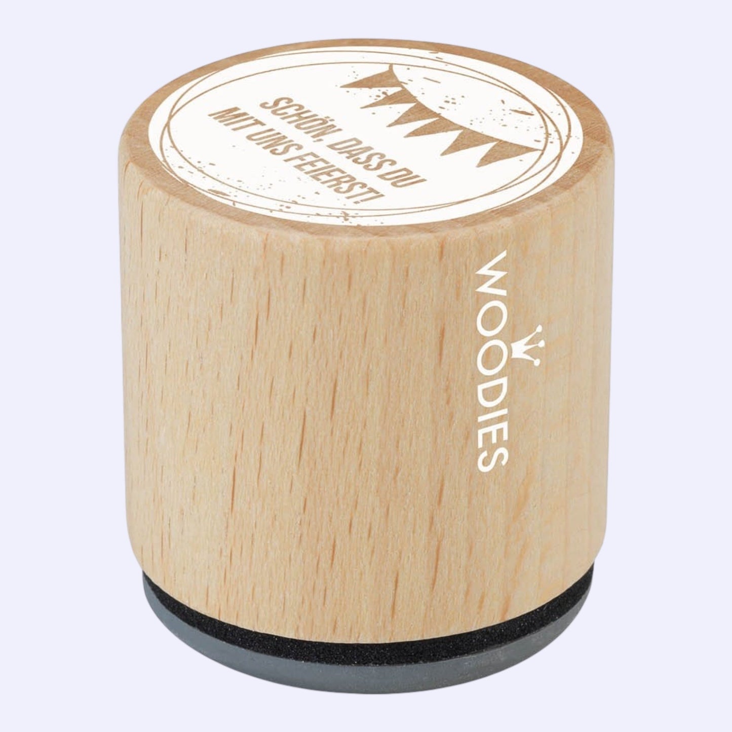 Woodies Holzstempel Schön, dass du mit uns feierst Ø 3 cm