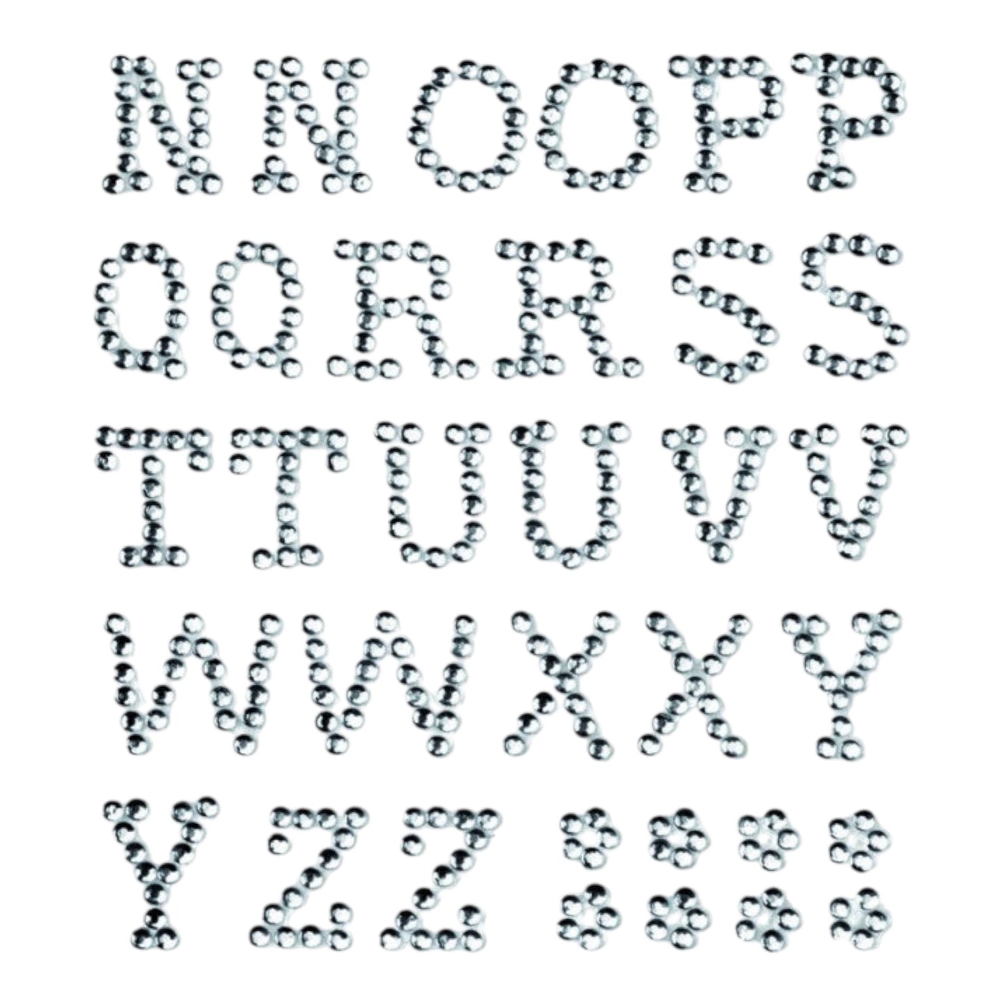 Glorex. P&D Buchstabe 13mm N-Z crystal selbstklebend (je 2 Stck)