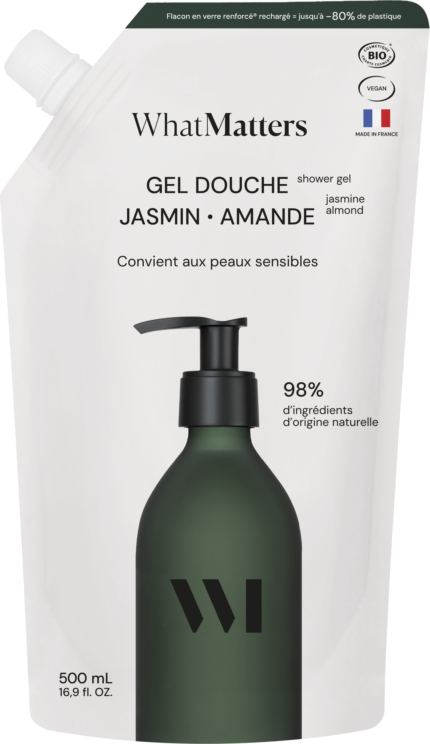 Eco-recharge Gel douche Jasmin Amande 500mL