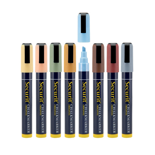 Securit® Kreidemarker, 2-6mm, 8er-Set, Erdfarben