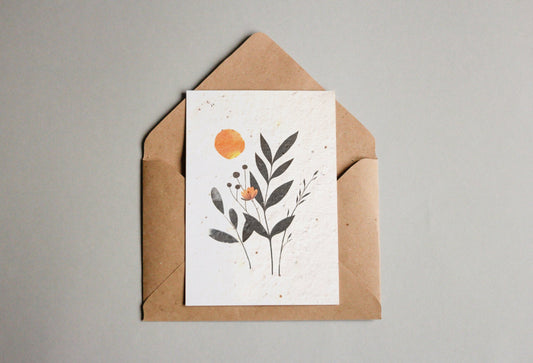 Postkarten aus Samenpapier - Floral Illustrationen