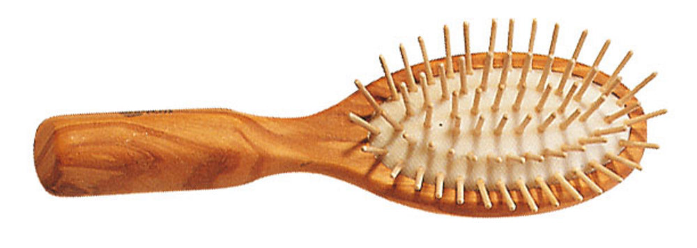 Kostkamm - Olive Wood Hairbrush - Vegan Natural Bristle đżâ¨