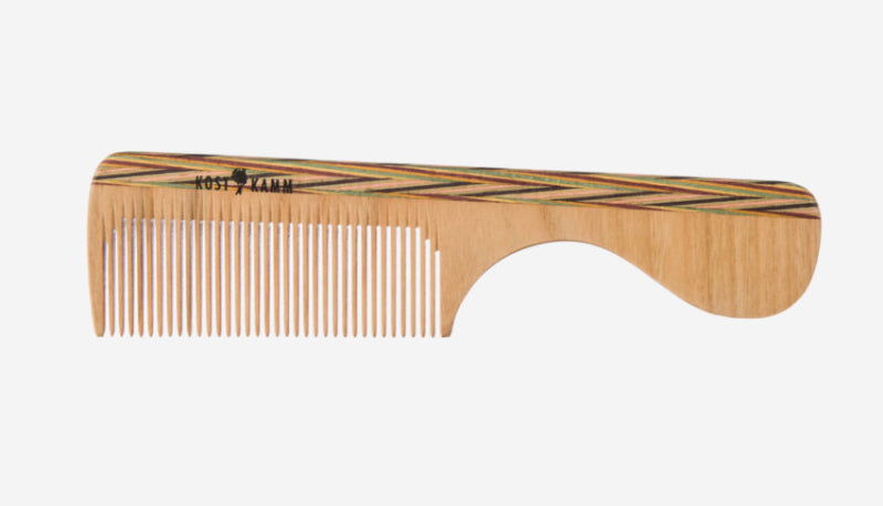Kostkamm - Colorful Fine Tooth Wooden Comb 16cm - Stylish Hair Care Accessory 🌈