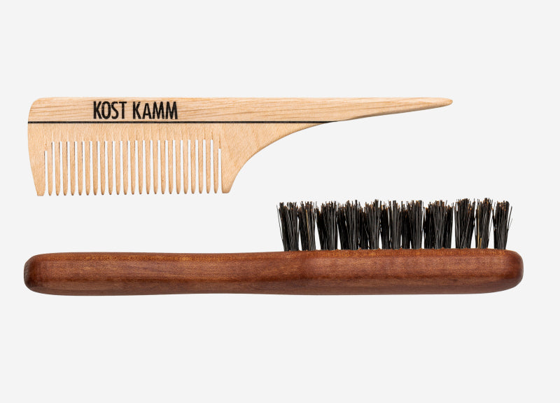 Kostkamm - Beard Set Brush + Wooden Comb - Perfect Grooming Duo ✨