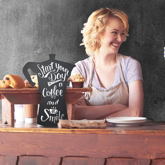 Securit® Wandkreidetafel Silhouette Kaffeekannen, 29x39cm