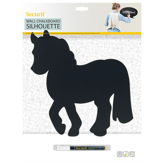 Securit® Wandkreidetafel Silhouette Pony, 33x28cm