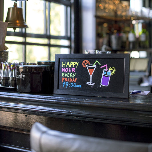 Securit® Wandkreidetafel Budget – Holzrahmen Schwarz, 20x40cm