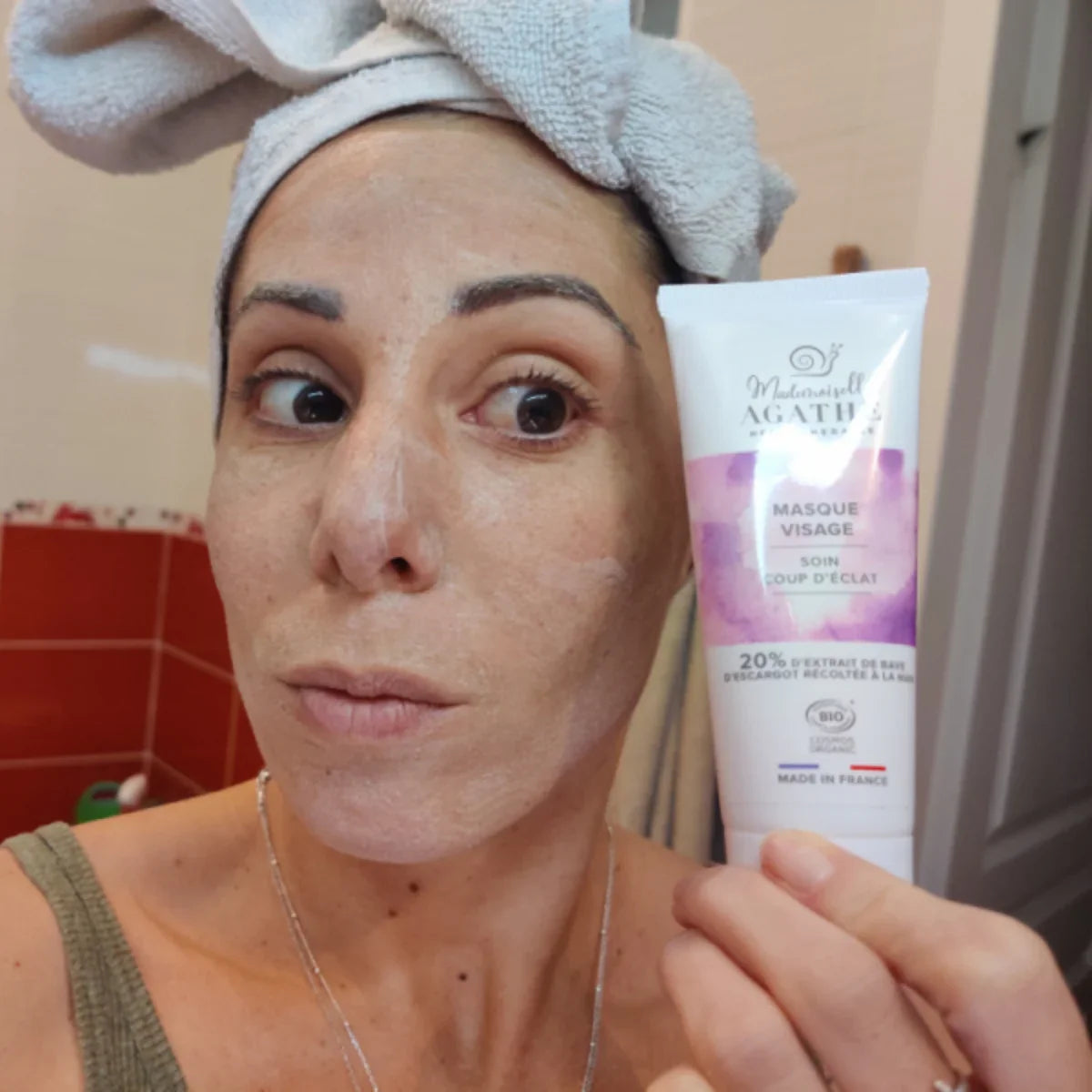 Masque éclat à la bave d'escargot bio - éclaircissant & unifiant - 75ml - Mademoiselle Agathe