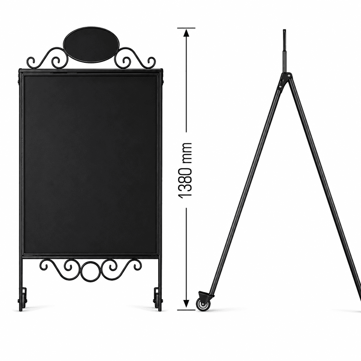 Heritage Sign Antik – Kundenstopper mit Kreidetafel & Rollen
