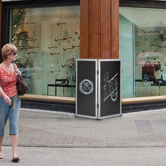 Securit® Multiboard Kreidetafel mit Holzrahmen, Weiss, 115x60cm, Outdoor