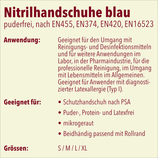 Untersuchungshandschuh NextGen® EN 455, Nitril blau, puderfrei, 100 Stück