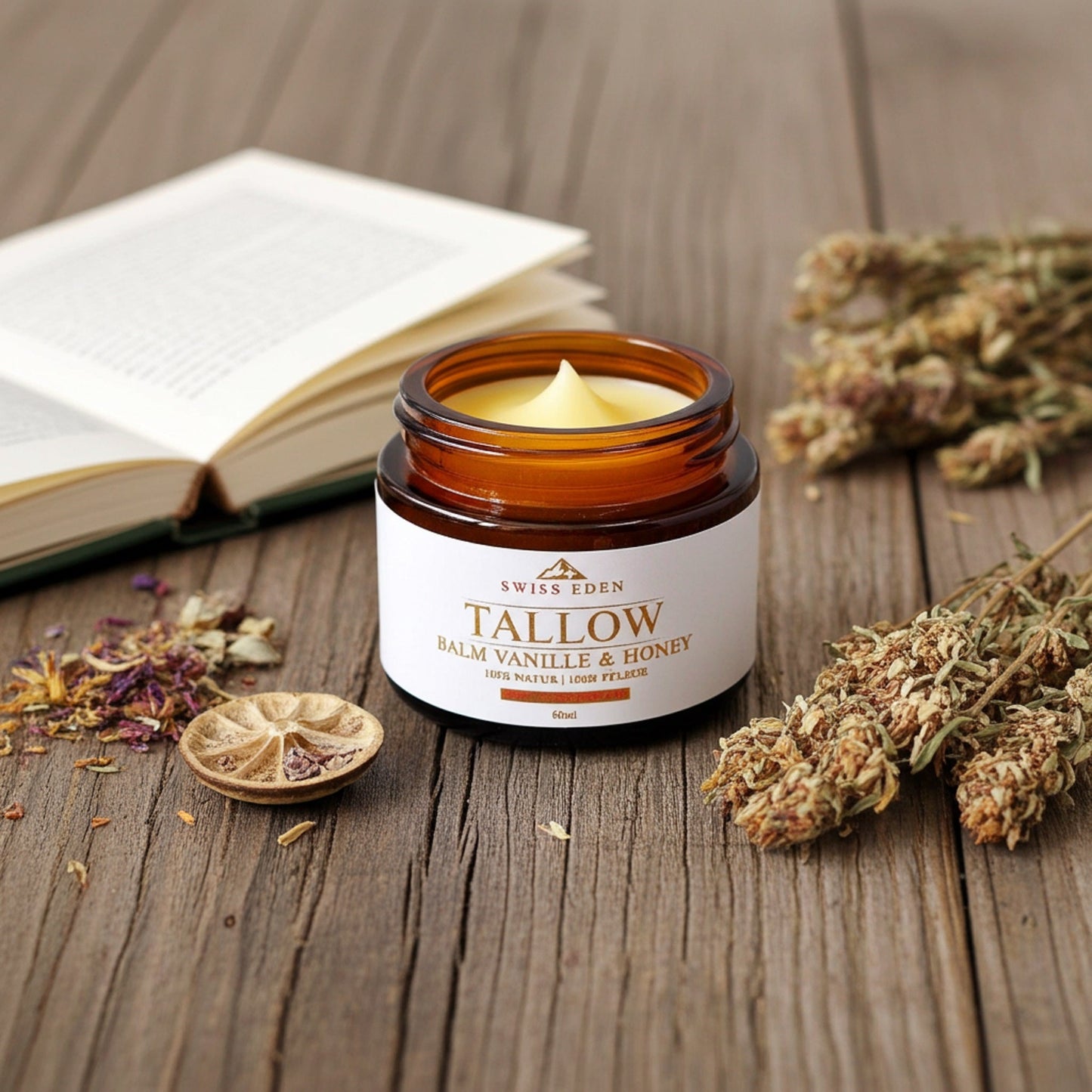 Schweizer Tallow Balm Vanille und Honig – aus Demeter Bio Talg von Swiss Eden