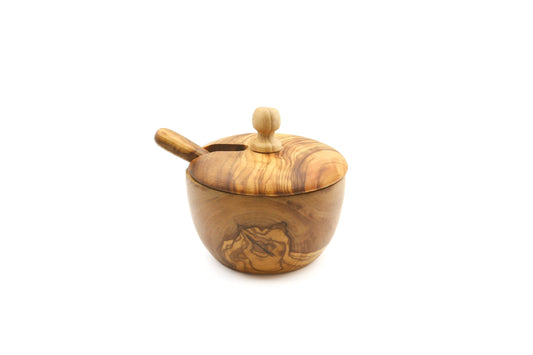 Olive wood salt/sugar cellar