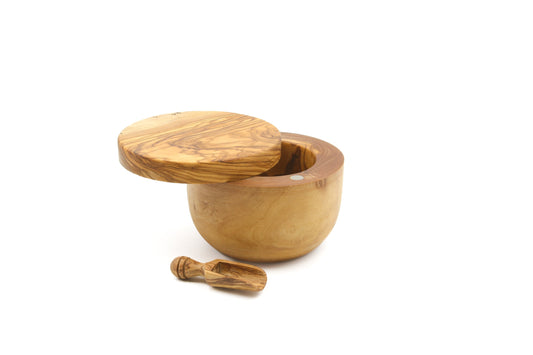 Olive wood salt and pepper keeper