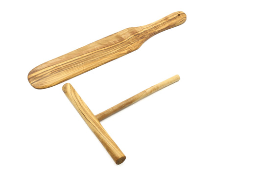 Olive wood crepe/pancake baking set - Basic set