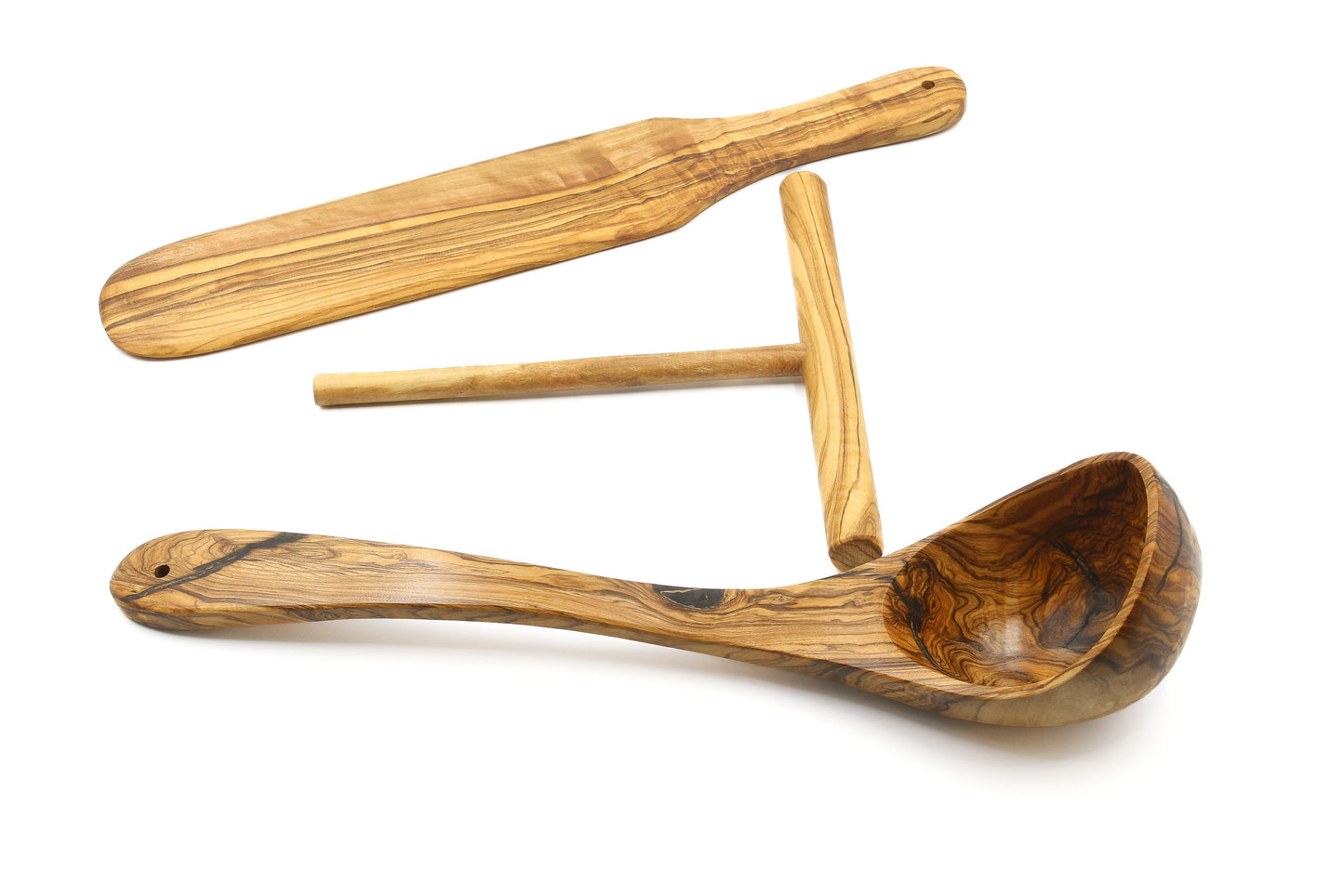 Olive wood crepe/pancake baking set - Professional set