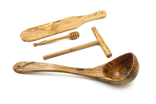 Olive wood crepe/pancake baking set - Premium set
