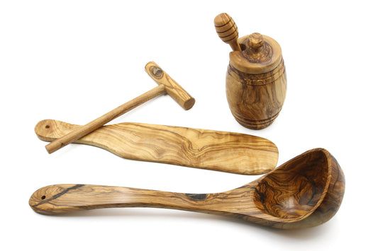 Olive wood crepe/pancake baking set - Master set
