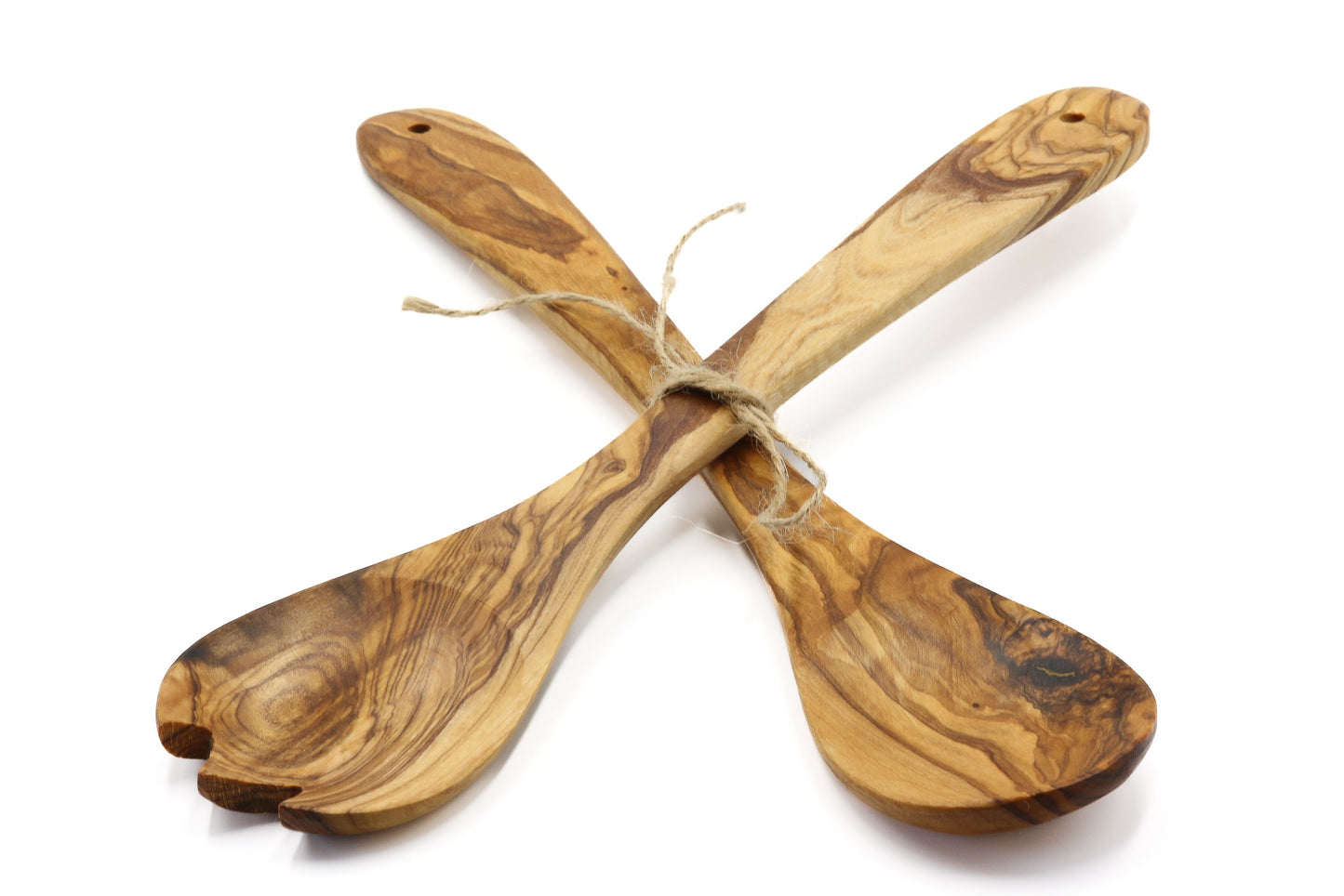 Olive wood duo salad servers