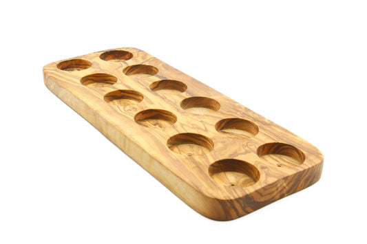 Olive wood egg stand, egg board
