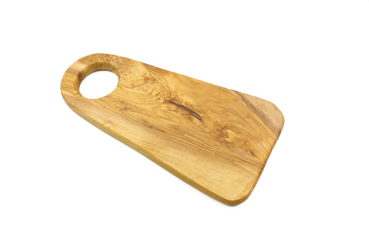 Oval olive wood serving board, fashionable form displaying board