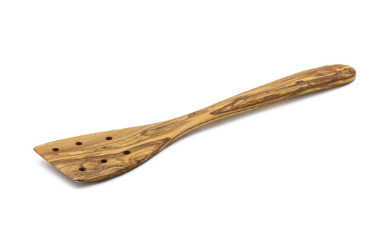 Olive wood perforated spatula