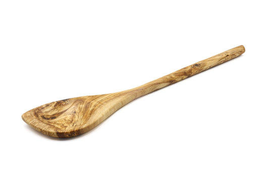 Olive wood pointed stirring, cooking, and baking spoon