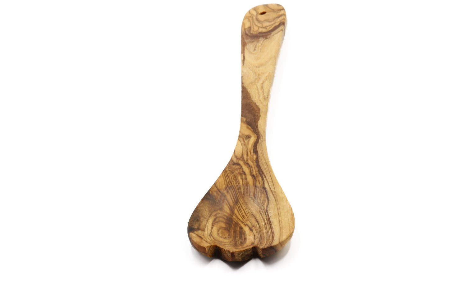 Olive wood toothed spoon, salad server fork