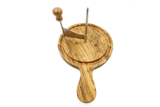 Deluxe olive wood Swiss cheese curler, cheese shaver for Tête de Moine