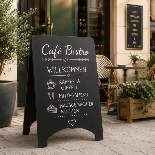 Magnetischer Holz-Kundenstopper 90x60 cm – Outdoor Schwarz