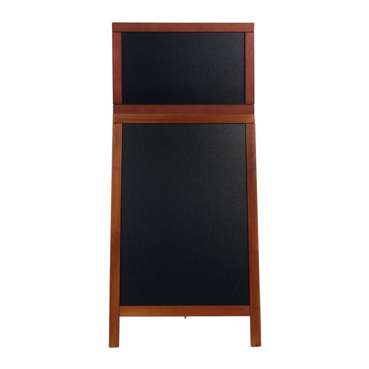 Securit® Holz Kundenstopper mit Topschild, 120x55cm, Mahagoni, Outdoor