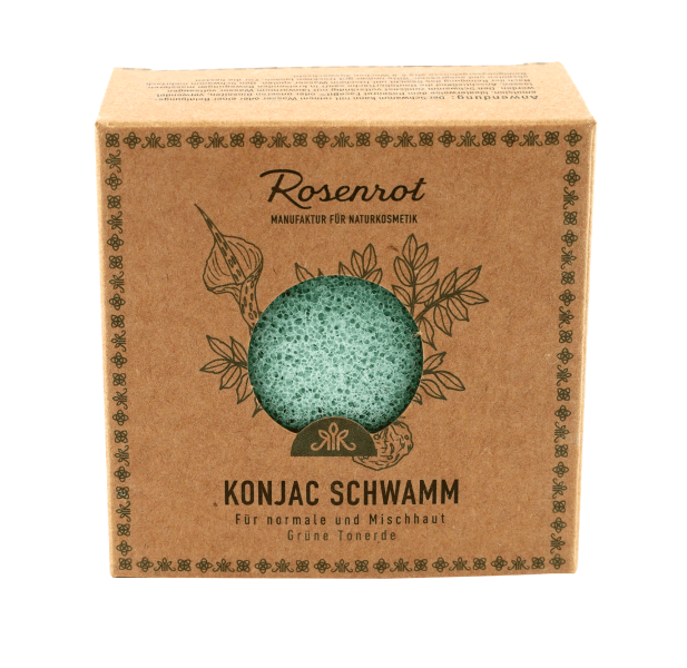 Rosenrot - Konjac Sponge with Green Clay - Revitalize Your Skin 🌿💚
