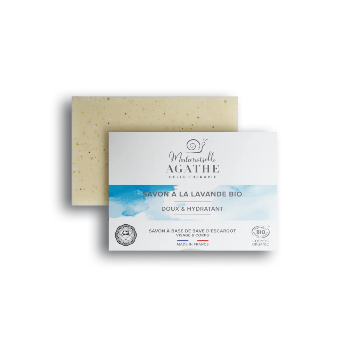 Savon lavande à la bave d'escargot bio - doux & hydratant - 100gr - Mademoiselle Agathe