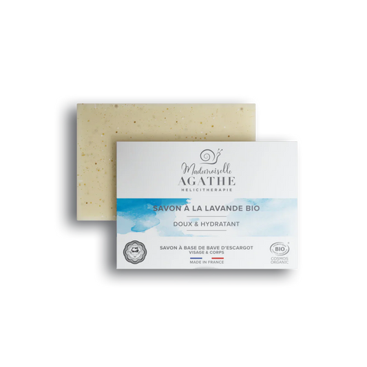 Savon lavande à la bave d'escargot bio - doux & hydratant - 100gr - Mademoiselle Agathe
