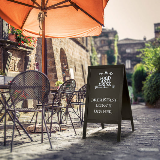 Securit® Holz Kundenstopper 125x69cm, Schwarz, Outdoor