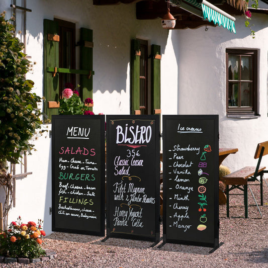 Securit® Multiboard Kreidetafel mit Holzrahmen, Schwarz, 115x60cm, Outdoor