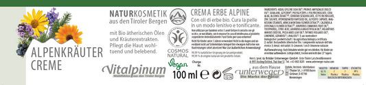 Alpenkräuter Creme Unterweger – Naturkosmetik mit Arnika & Fichte zur Pflege bei Muskelverspannung & Müdigkeit