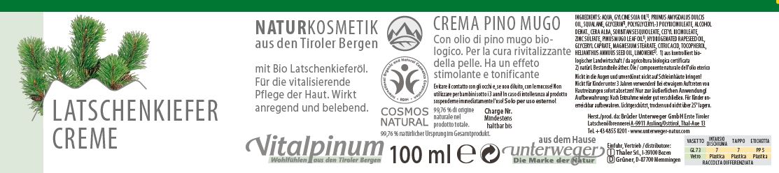 Latschenkiefer Creme Unterweger – regenerierende Naturkosmetik zur Pflege nach dem Sport & bei Muskelverspannungen