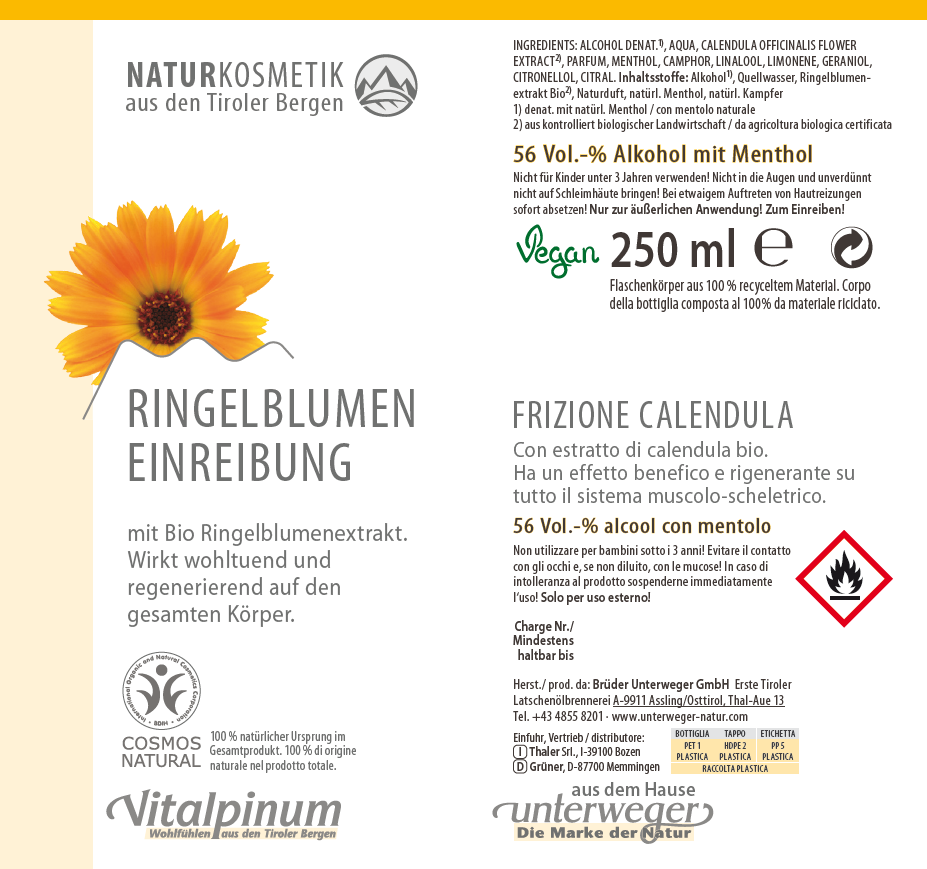 Ringelblumen Einreibung Unterweger – Naturkosmetik mit Calendula