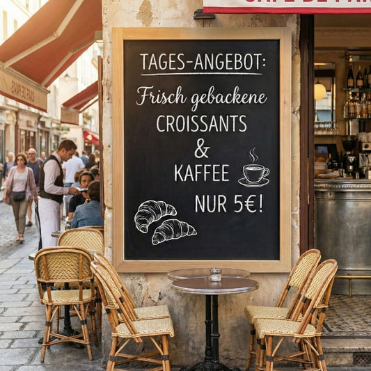 Wandkreidetafel Magnetisch 79x109cm, Holzrahmen Natur - B-Ware / Abverkauf