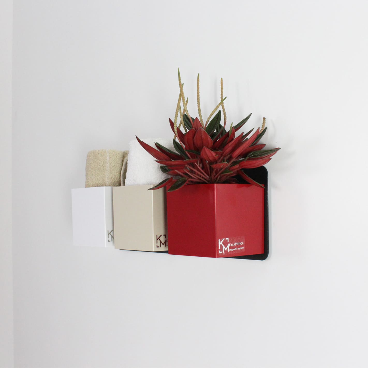 KalaMitica® Magnetische Würfelbehälter 6 cm – 3er-Set Rot, Elfenbein & Weiss