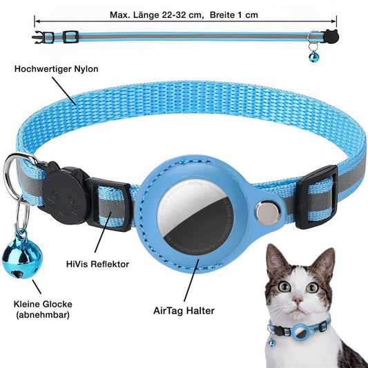 AirTag Halsband Nylon mit Reflektor