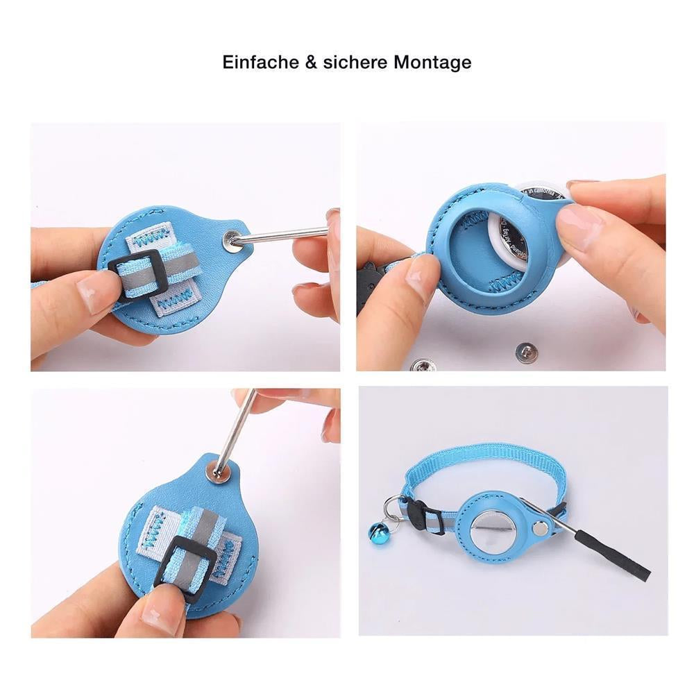 AirTag Halsband Nylon mit Reflektor