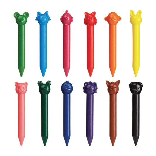 12 pastelli a cera a forma di animali